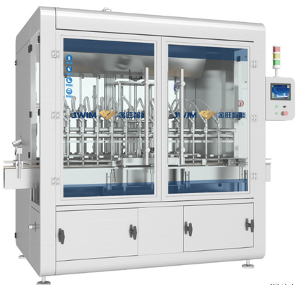 6000のBPH 100mlのびん16の満ちる頭部の殺虫剤ピストン化学液体の充填機の潤滑油の充填機